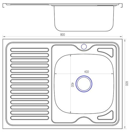 Кухонная мойка Mixline R 528181 (с сифоном) Кухонная мойка Mixline R 528181 (с сифоном)