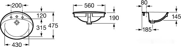 Умывальник Roca Aloa 56x47.5 (327865000) Умывальник Roca Aloa 56x47.5 (327865000)