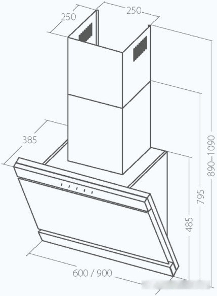 Вытяжка AKPO Kastos II 60 WK-9 (черный)