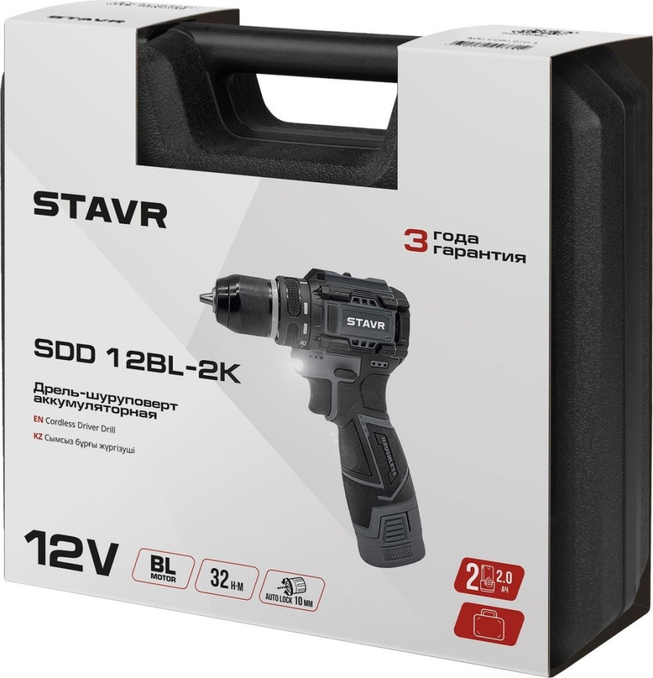 Дрель-шуруповерт Ставр SDD 12BL-2K (с 2-мя АКБ, кейс) Дрель-шуруповерт Ставр SDD 12BL-2K (с 2-мя АКБ, кейс)