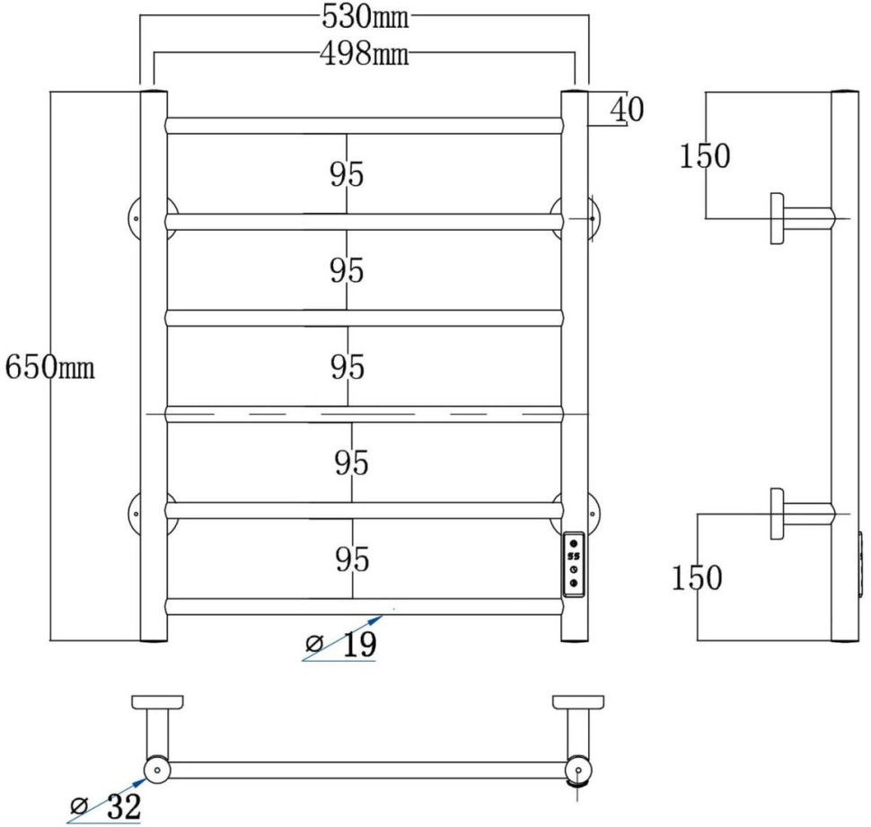 Полотенцесушитель Roxen Santi BK-109AW-6T 11030-5365W (белый)