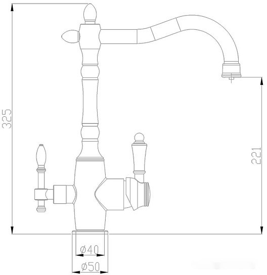 Смеситель Zorg Steel Hammer SH 812 бронза