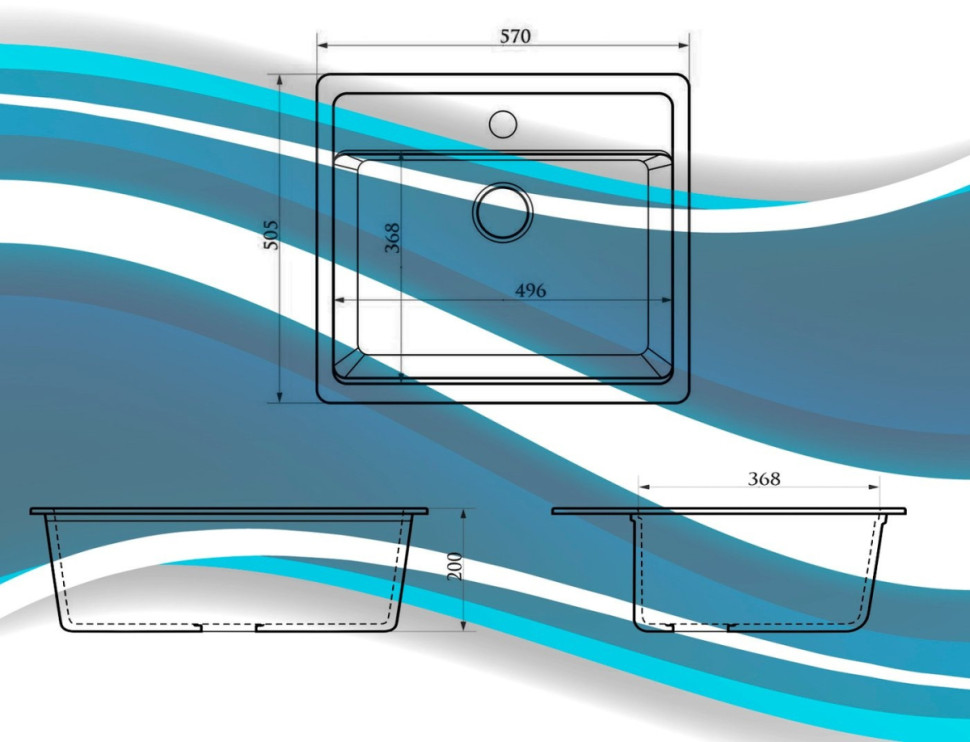 Кухонная мойка Berge BR-5750 (черный матовый) Кухонная мойка Berge BR-5750 (черный матовый)