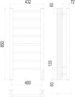 Полотенцесушитель Terminus Аврора П8 400x850 электро (хром)