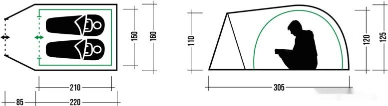 Палатка TREK PLANET Bergamo 2 (зеленый) Палатка TREK PLANET Bergamo 2 (зеленый)