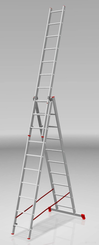 Лестница-стремянка Новая Высота NV 223 алюминиевая трёхсекционная 3x10 ступеней Лестница-стремянка Новая Высота NV 223 алюминиевая трёхсекционная 3x10 ступеней