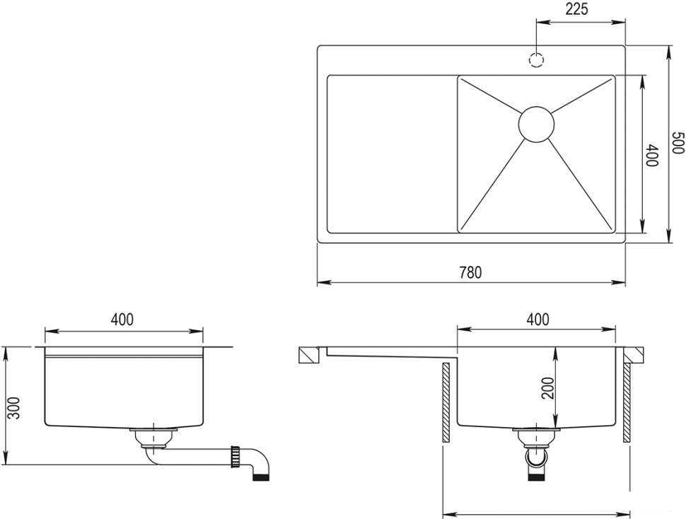 Кухонная мойка AquaSanita LUNA LUN 101NR