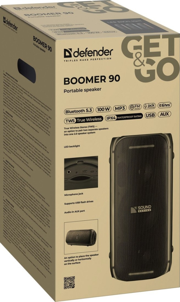 Портативная акустика Defender Boomer 90