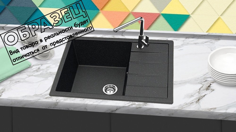 Кухонная мойка Berge BR-6502 + Like F8007122 (черный) Кухонная мойка Berge BR-6502 + Like F8007122 (черный)