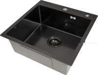 Кухонная мойка Basic CL DS Decor 50x50 (черный, коландер, дозатор)