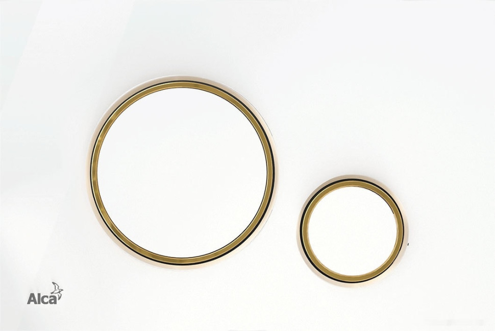 Панель смыва Alcaplast M775 (белый/золотистый)