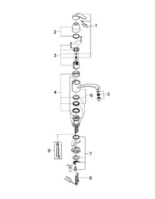 Смеситель Grohe Euroeco 32750000 Смеситель Grohe Euroeco 32750000