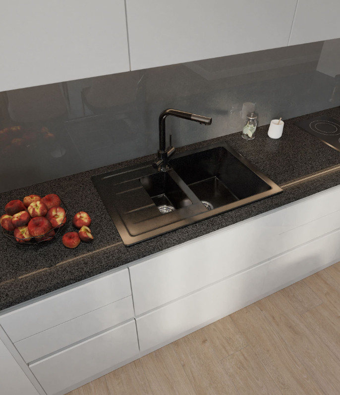 Кухонная мойка GranFest GF-Q775KL (черный) Кухонная мойка GranFest GF-Q775KL (черный)