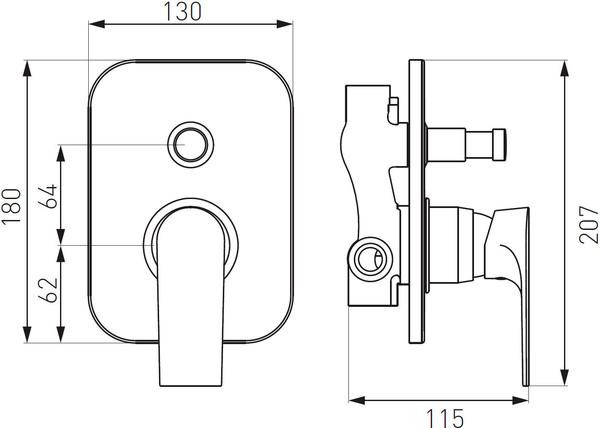 Смеситель Ferro Algeo Square BAQ7P