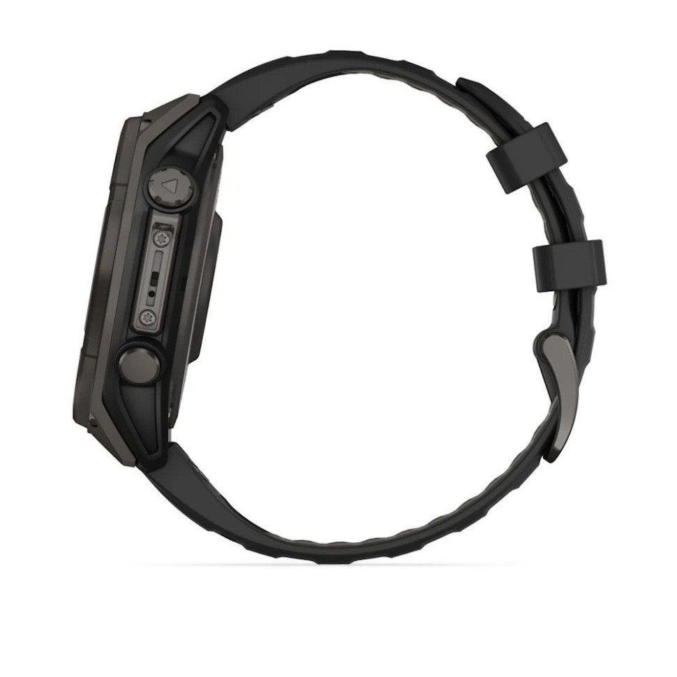 Умные часы Garmin Fenix 8 Solar, Sapphire 47мм (титановый угольно-серый DLC с черным ремешком)