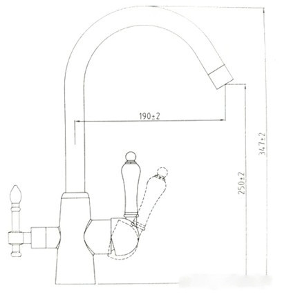 Смеситель Kaiser Vincent (черный мрамор) [31744-2]