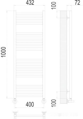 Полотенцесушитель Terminus Аврора П20 500x1000 нп (хром) Полотенцесушитель Terminus Аврора П20 500x1000 нп (хром)