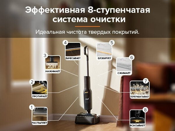 Вертикальный моющий пылесос Roborock F25 WD5M1A (черный) Вертикальный моющий пылесос Roborock F25 WD5M1A (черный)