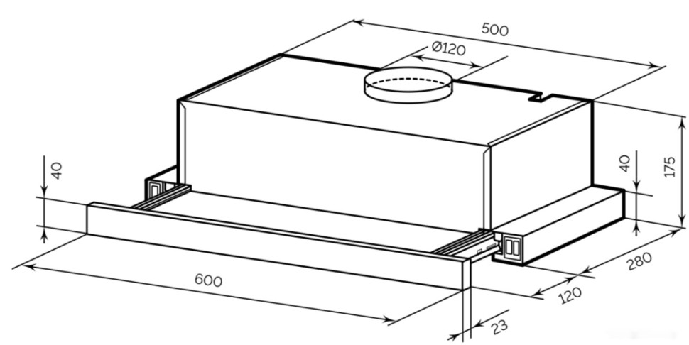 Вытяжка LEX Honver 2M 600 (черный)