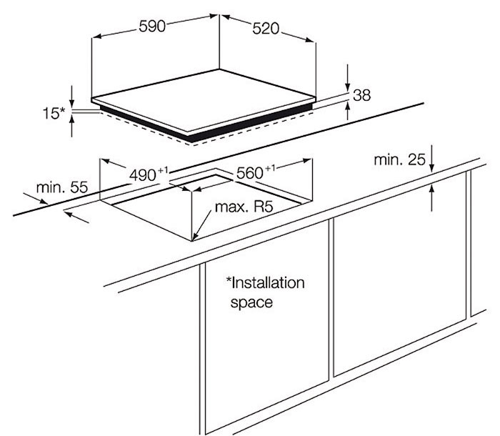 Варочная панель Electrolux EHF 6343 FOK Варочная панель Electrolux EHF 6343 FOK
