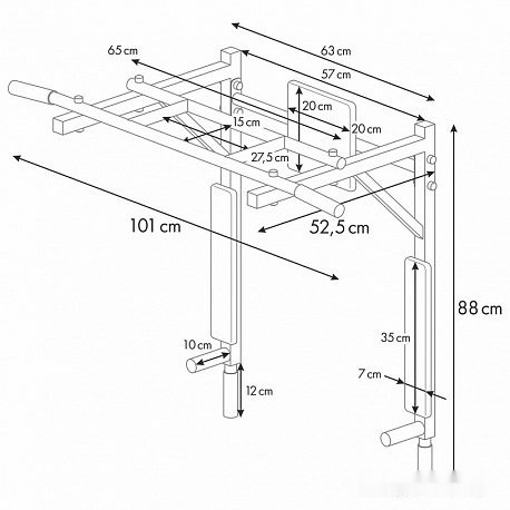 Турник Polini Kids Sport Pulse Premium 3 в 1 (белый/серый) Турник Polini Kids Sport Pulse Premium 3 в 1 (белый/серый)