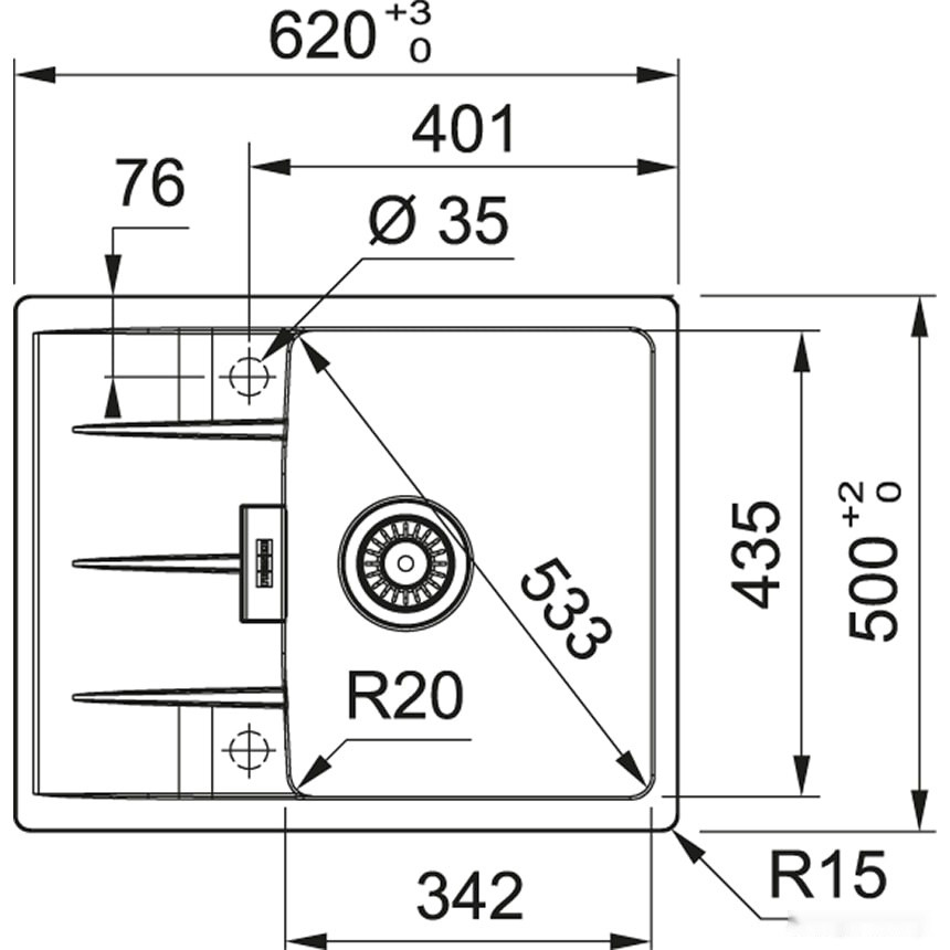 Кухонная мойка Franke CNG 611/211-62 миндаль 114.0639.680