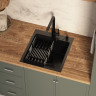 Кухонная мойка Basic CL DS Decor 45x50 (черный, коландер, дозатор)