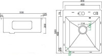 Кухонная мойка Basic CL DS Decor 45x50 (черный, коландер, дозатор)