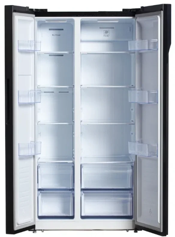 Холодильник side by side Hyundai CS5003F (черное стекло)