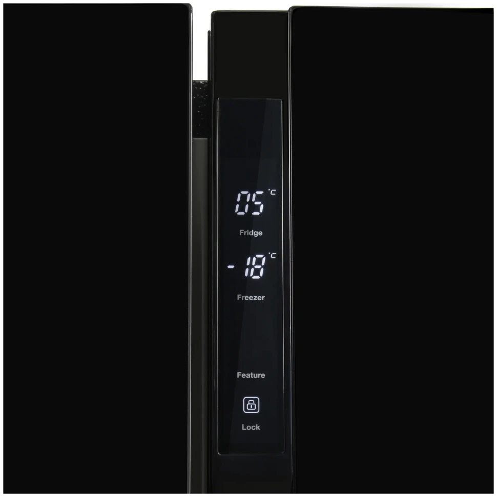 Холодильник side by side Hyundai CS5003F (черное стекло)