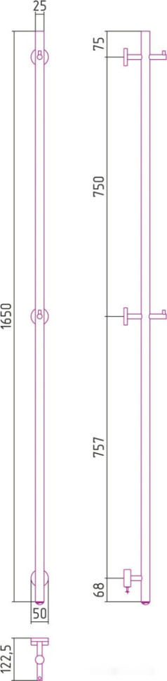 Полотенцесушитель Сунержа Аскет 1650 00-0850-1650 Полотенцесушитель Сунержа Аскет 1650 00-0850-1650