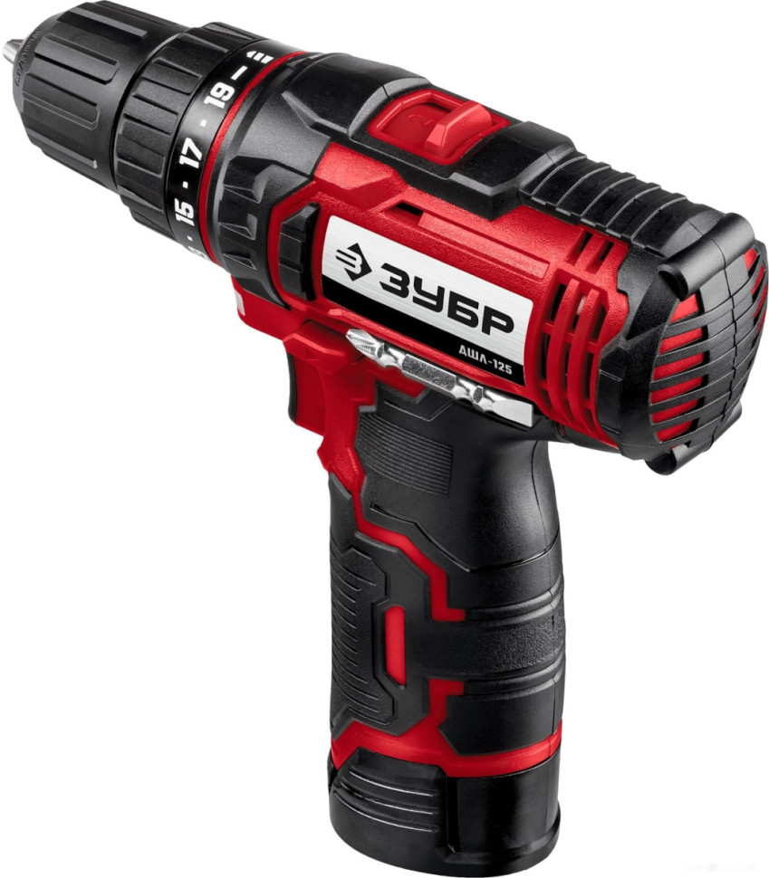 Дрель-шуруповерт ЗУБР Мастер ДШЛ-125-22 (с 2-мя АКБ, кейс) Дрель-шуруповерт ЗУБР Мастер ДШЛ-125-22 (с 2-мя АКБ, кейс)