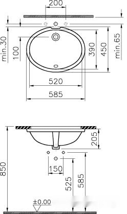 Умывальник Vitra Arkitekt 58.5x45 (6069B003-0012) Умывальник Vitra Arkitekt 58.5x45 (6069B003-0012)