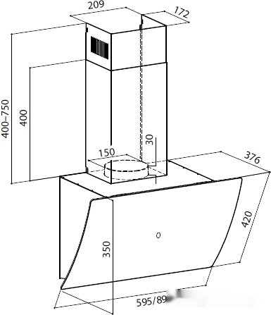 Вытяжка LEX Plaza GS 900 (белый) Вытяжка LEX Plaza GS 900 (белый)