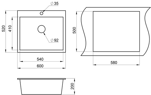 Кухонная мойка Granula 6001 черный Кухонная мойка Granula 6001 черный