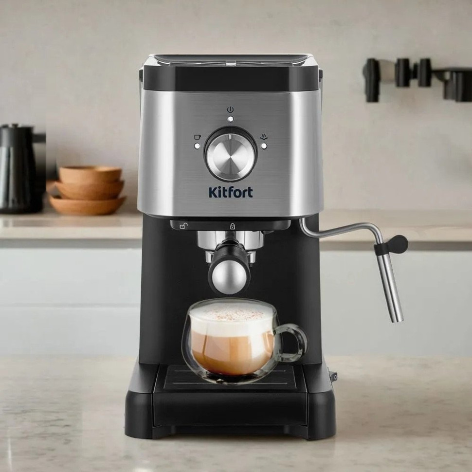 Рожковая кофеварка Kitfort KT-7287 Рожковая кофеварка Kitfort KT-7287