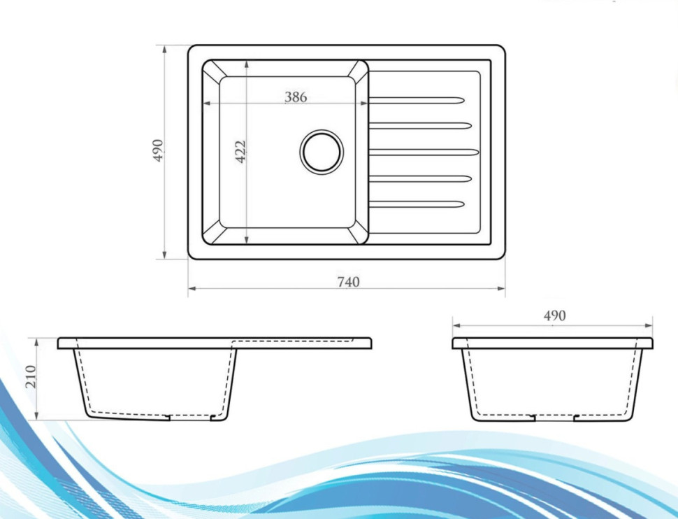 Кухонная мойка Berge BR-7602 + Like F8007122 (черный) Кухонная мойка Berge BR-7602 + Like F8007122 (черный)