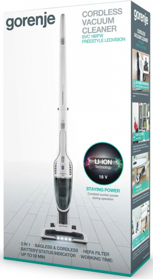 Вертикальный пылесос Gorenje SVC180FW Вертикальный пылесос Gorenje SVC180FW