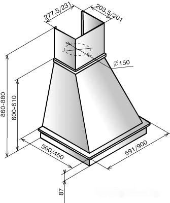 Вытяжка Elikor Вилла 60П-650-П3Л (бежевый/дуб)