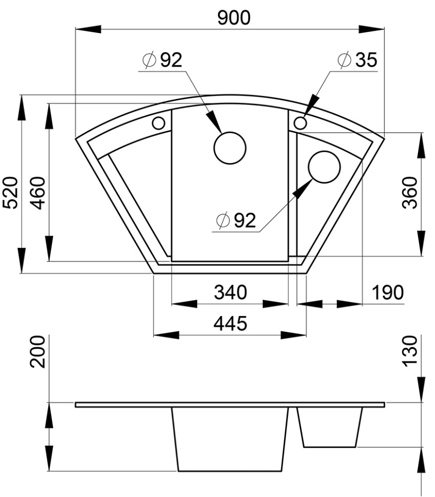 Кухонная мойка Granula 9001 эспрессо