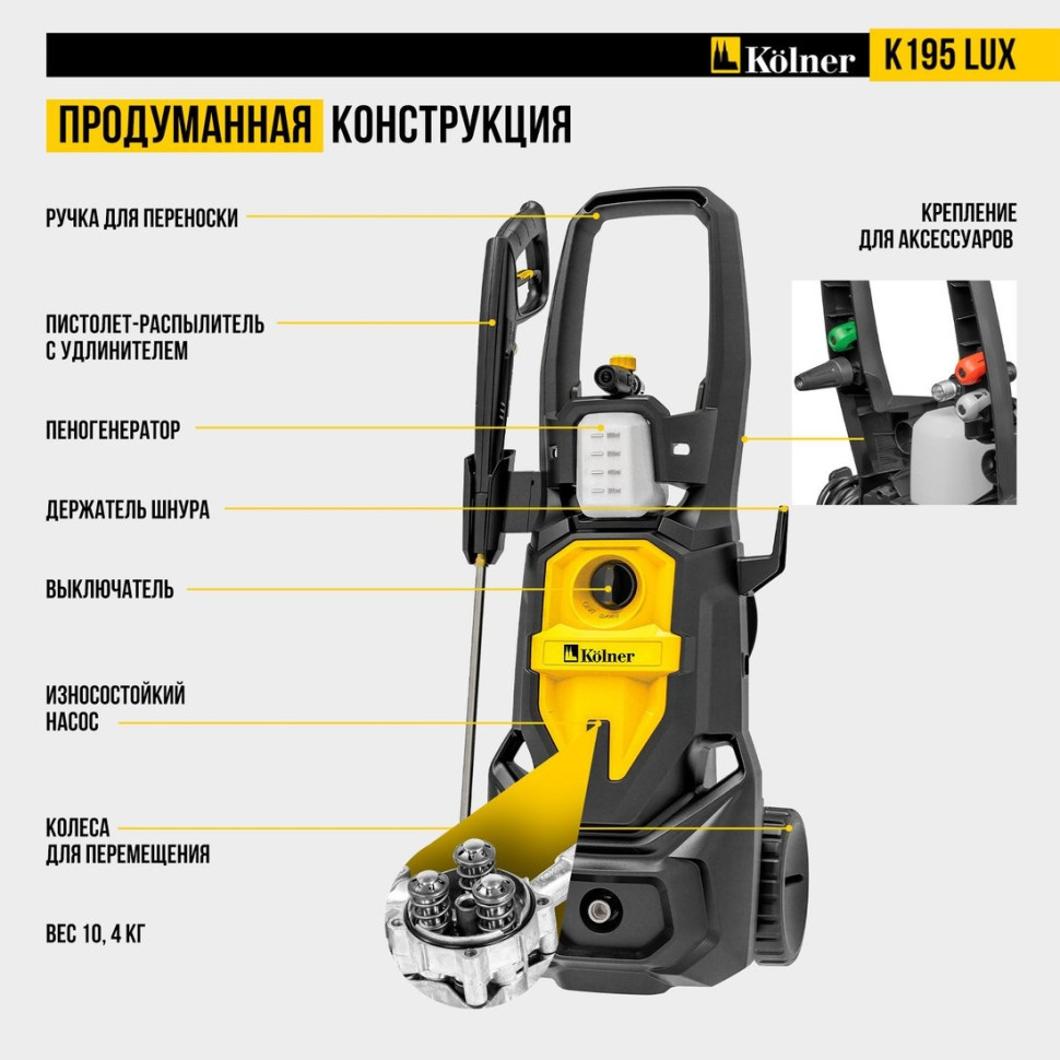 Мойка высокого давления Kolner K195 Lux Мойка высокого давления Kolner K195 Lux