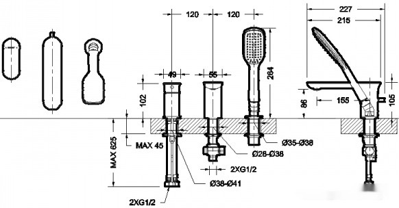 Смеситель Bravat Gina F565104C-2-ENG