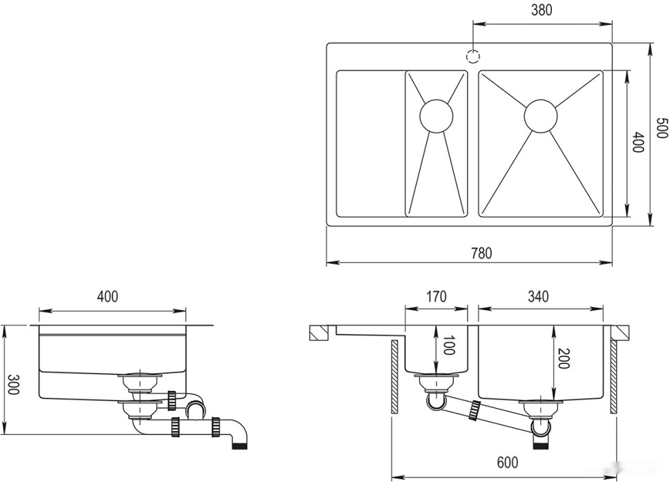 Кухонная мойка AquaSanita LUNA LUN 151NR