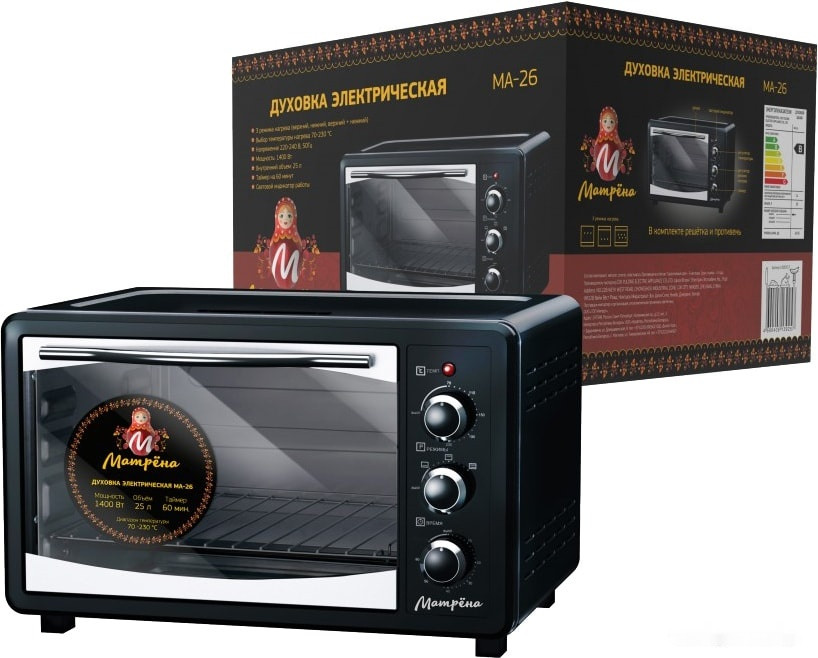 Мини-печь Матрена MA-26 (черный) Мини-печь Матрена MA-26 (черный)