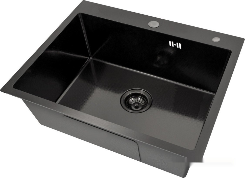 Кухонная мойка Basic CL DS Decor 60x50 (черный, коландер, дозатор)