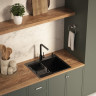 Кухонная мойка Basic CL DS Decor 60x50 (черный, коландер, дозатор)