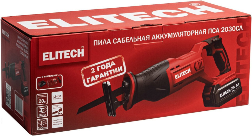Сабельная пила Elitech ПСА 2030СЛ E2206.026.01 (с 1-им АКБ) Сабельная пила Elitech ПСА 2030СЛ E2206.026.01 (с 1-им АКБ)