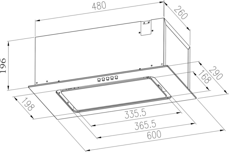 Вытяжка Meferi INBOX60BG Power Вытяжка Meferi INBOX60BG Power