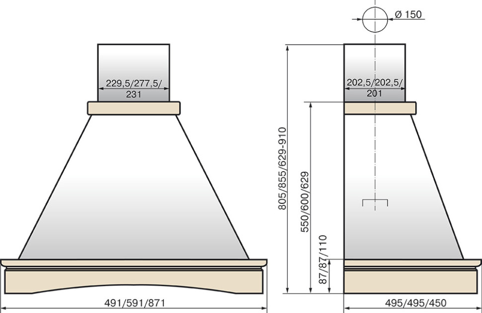 Вытяжка Elikor Вилла 90П-650-П3Д (Бежевый/Дуб неокрашенный) Вытяжка Elikor Вилла 90П-650-П3Д (Бежевый/Дуб неокрашенный)