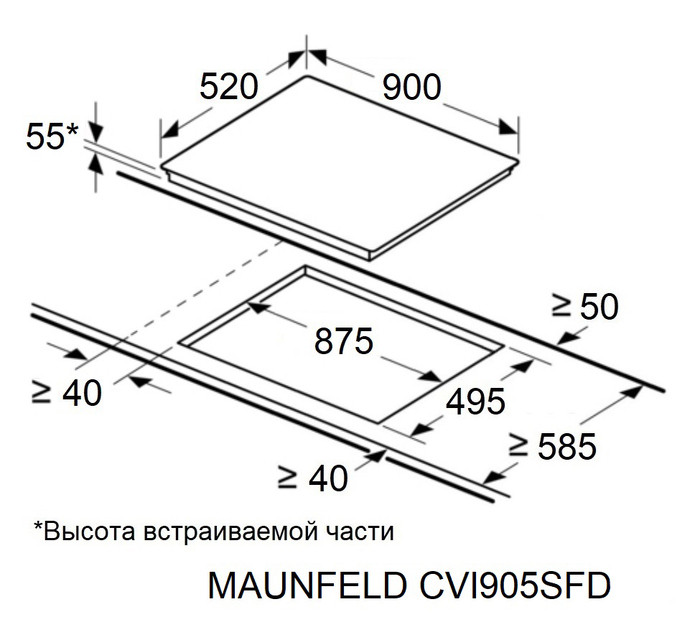 Варочная панель Maunfeld CVI905SFDGR Варочная панель Maunfeld CVI905SFDGR